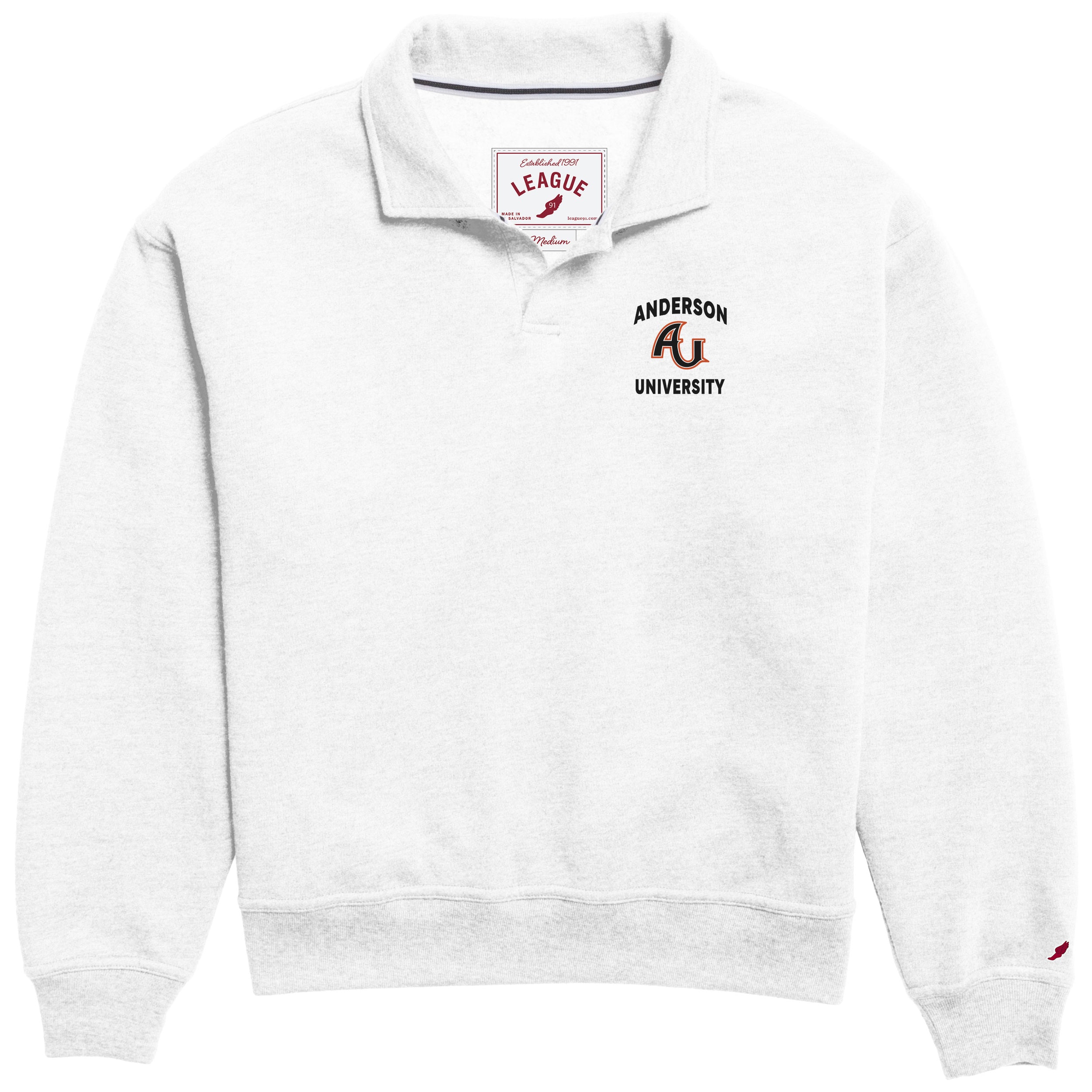 Victory Springs Ladies Collar Pullover | Heather Varsity White