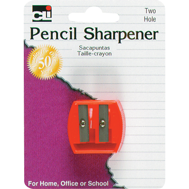 Pencil Sharpener 2-Hole 1.25in Asst 1Pk BP