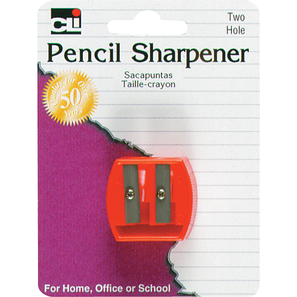 Pencil Sharpener 2-Hole 1.25in Asst 1Pk BP