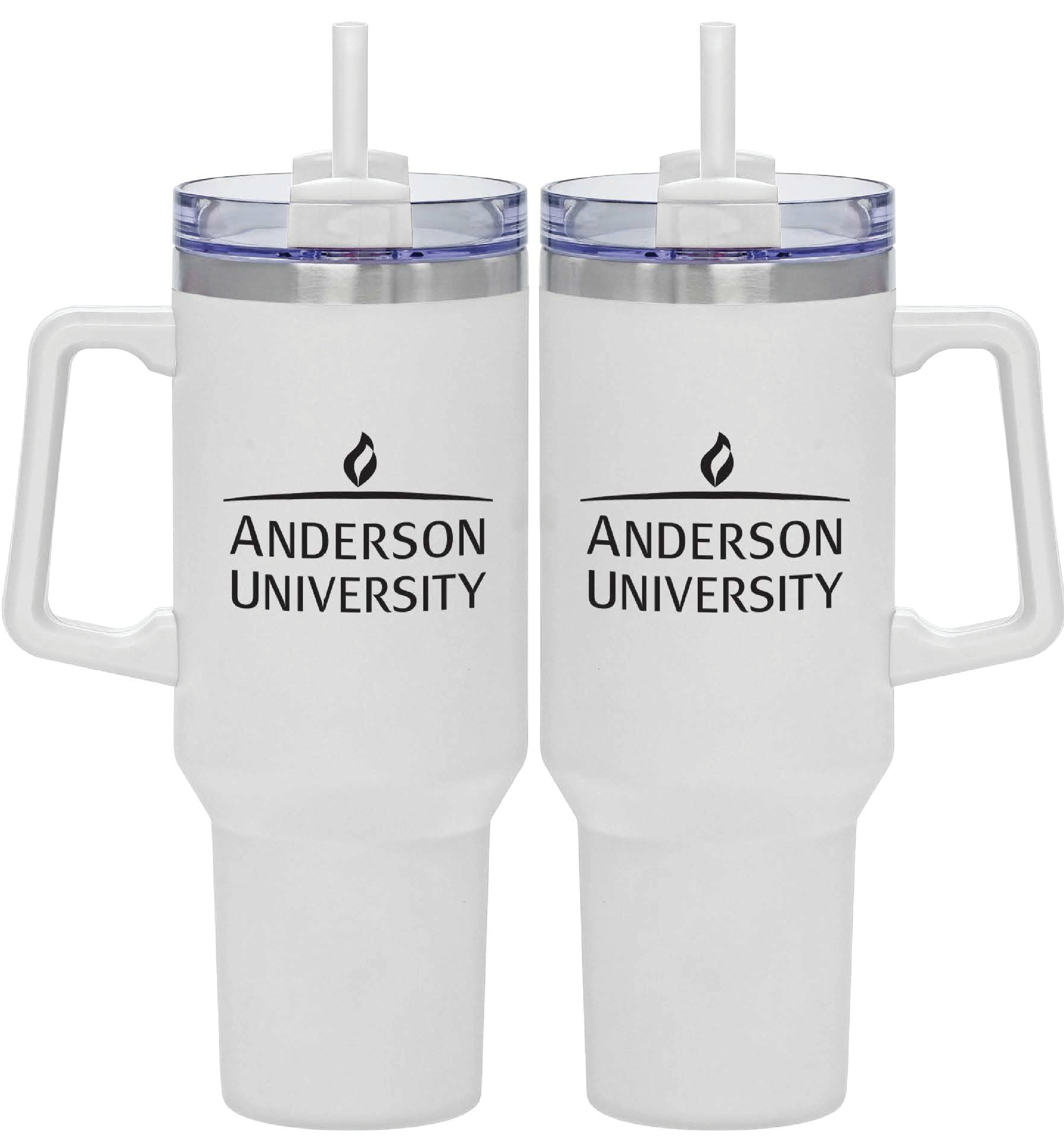 40 OZ Tumbler w/ Handle | White