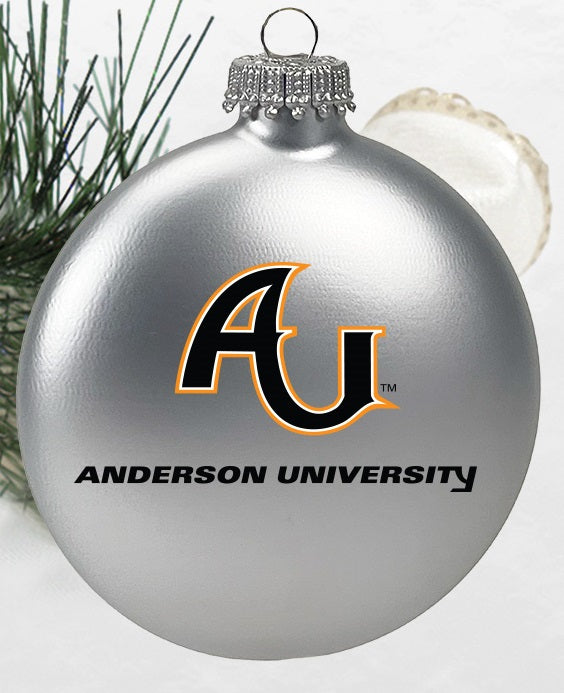 Disc Shaped Frosted Glass Ornament | Silver