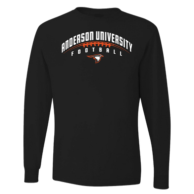 Long Sleeve Football Tee, Black (F24)