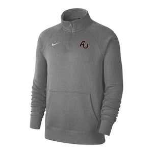 Club Fleece 1/4 Zip by Nike. Dark Heather (F22)