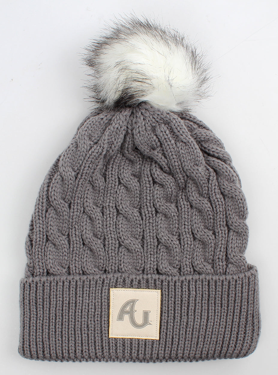 Ahead Ladies Knit Beanie W/ Pom | Slate Grey