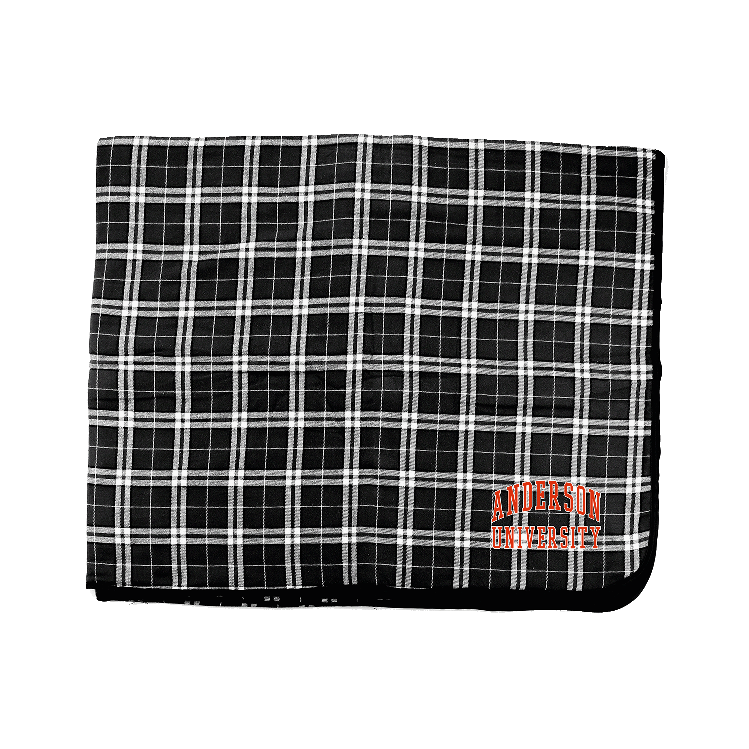 Flannel Blanket | Black White Plaid
