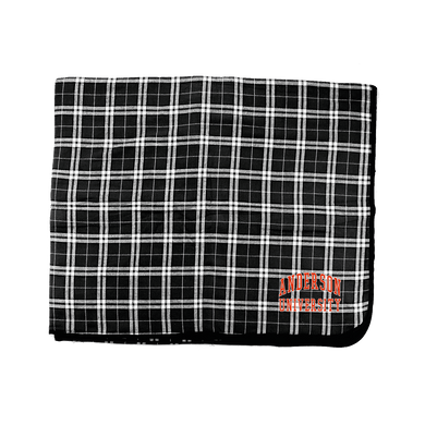 Flannel Blanket, Black White Plaid (F22)